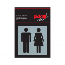 BORD ALULOOK DAMES/HEREN 80X80 MM ZELFKLEVEND