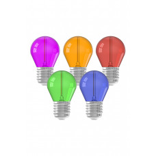 CALEX PARTY LED GLOBE G45 SET 220-240V 0,5W 1W E27 5 KLEUREN (BLUE, PURPLE, GREEN, ORANGE, RED)