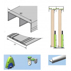 SCHUIFDEURBESLAG 200CM- 55KG DUOLINE-ALU