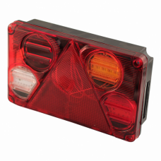 ACHTERLICHT WAS 395 , LED 12V - 24V , RECHTS MET ACHTERUITRIJLAMP , CENTRALE STEKKERAANSLUITING 5-POLIG