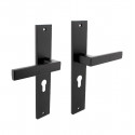 DEURKRUK HERA OP SCHILD RECHTHOEKIG 245X45MM PROFIELCILINDERGAT 55MM ZWART