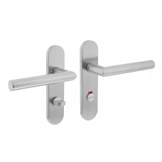 DEURKRUK JURA BASIC OP SCHILD VERDEKT OVAAL 170X40MM WC 63/8MM RVS