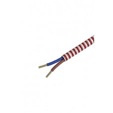 CALEX TEXTIEL OMWIKKELDE KABEL 2X0,75MM2 1,5M ROOD/WIT, 940234