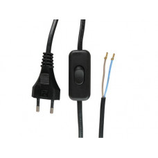 AANSLUITSNOER + SCHAKELAAR 2X0.75MM 2 METER ZWART AANSLUITSNOER + SCHAKELAAR 2X0.75MM 2 METER ZWART