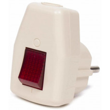 RANDAARDE STEKKER MET SCHAKELAAR EN CONTROLELAMP CREME RANDAARDE STEKKER MET SCHAKELAAR EN CONTROLELAMP CREME