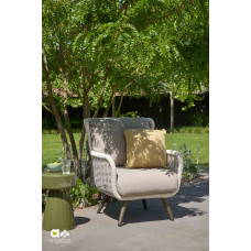 APPLE BEE KEY LARGO LOUNGECHAIR ALU BRONZE WEAVING TWIST IVORY