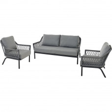 2.SIENA GARDEN SOFALOUNGE CHESTER 2 LOUNGESTOELEN 1 LOUNGEBANK ROPE