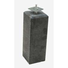 BETONPOER L, 18 X 18 X 50 CM, RECHT, SCHROEFDRAAD M20, ANTRACIET.