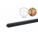 BETONPAAL GLAD MET DIAMANTKOP 10 X 10 X 280 CM, ANTRACIET ONGECOAT, HOEKPAAL.