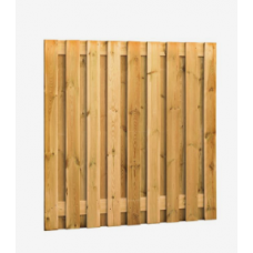 GRENEN GESCHAAFD PLANKENSCHERM 19-PLANKS 15 MM, 180 X 180 CM, VERTICAAL RECHT, GROEN GEIMPREGNEERD.