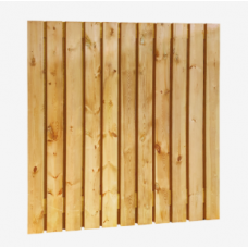 GRENEN GESCHAAFD PLANKENSCHERM 23-PLANKS 15 MM, 180 X 180 CM, VERTICAAL RECHT, GROEN GEIMPREGNEERD.