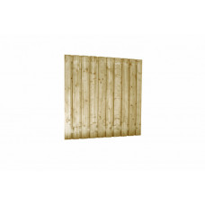 JUMBOSCHERM GESCHAAFD VUREN 21-PLANKS 15 MM, 180 X 180 CM, RECHT VERTICAAL, GROEN GEIMPREGNEERD.