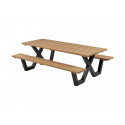 PICKNICKTAFEL HARDHOUT, METALEN FRAME 230 X 160CM.