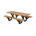 PICKNICKTAFEL HARDHOUT, METALEN FRAME OPEN INSTAP