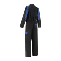 OVERALL POLYESTER/KATOEN MET 4-WAY STRETCH RUGPAND ZWART /KORENBLAUW OVERALL POLYESTER/KATOEN MET 4-WAY STRETCH RUGPAND ZWART /KORENBLAUW