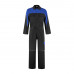 OVERALL POLYESTER/KATOEN MET 4-WAY STRETCH RUGPAND ZWART /KORENBLAUW OVERALL POLYESTER/KATOEN MET 4-WAY STRETCH RUGPAND ZWART /KORENBLAUW