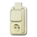 ABB BUSCH-JAEGER AP WANDCONTACTDOOS, OPBOUW, SCHROEF, IP20, CREMEWIT RAL1013
