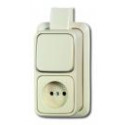 ABB BUSCH-JAEGER AP WANDCONTACTDOOS, OPBOUW, SCHROEF, IP20, CREMEWIT RAL1013
