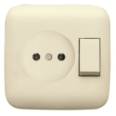 COMBI WISSELSCHAKELAAR + WCD ZRA INBOUW CREME BJ COMBI WISSELSCHAKELAAR + WCD ZRA INBOUW CREME BJ
