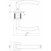 DEURKRUK HALF ROND/HOEK90° BASIC OP ROND GEVEERDE ROZET ø53X9MM RVS GE