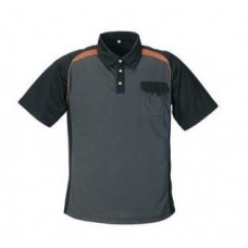 POLO-SHIRT ANTRACIET/ZWART/ORANJE