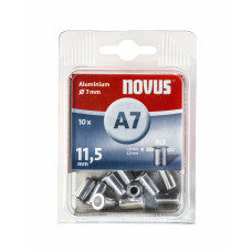 NOVUS BLINDKLINKMOER M5 X 11,5MM, ALU S, 10 ST.