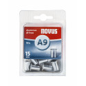 NOVUS BLINDKLINKMOER M6 X 15MM, ALU SB, 10 ST.