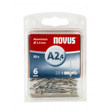 NOVUS BLINDKLINKNAGEL A2,4 X 6MM, ALU SB, 30 ST.