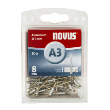 NOVUS BLINDKLINKNAGEL A3 X 8MM, ALU SB, 30 ST.