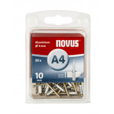 NOVUS BLINDKLINKNAGEL A4 X 10MM, ALU SB, 30 ST.