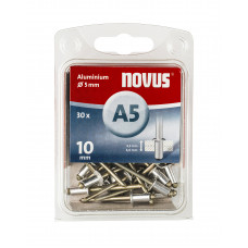 NOVUS BLINDKLINKNAGEL A5 X 10MM, ALU SB, 30 ST.