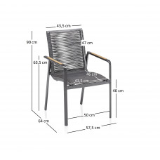 DIAMOND STAPELFAUTEUIL ROPE/TEXTILENE ZITTING
