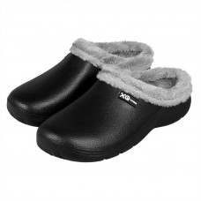 XQ MEN FUR GARDEN CLOGS BLACK