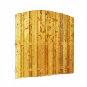 GRENEN GESCHAAFD PLANKENSCHERM 18-PLANKS 15 MM, 179 X 164/179 CM, VERTICAAL TOOG, GROEN GEIMPREGNEERD.