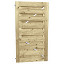 JUMBODEUR MET SLOTGAT, GESCHAAFD VUREN 15 MM OP VERSTELBAAR STALEN FRAME 100 X 180 CM, RECHT HORIZONTAAL.