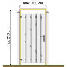 TUINDEURKOZIJN GESCHAAFD GRENEN MET AANSLAGLAT, MAX. 160 CM BREED, GRO