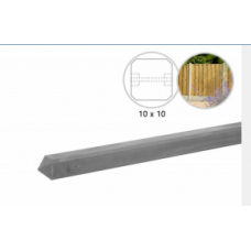 BETONPAAL GLAD MET DIAMANTKOP 10 X 10 X 280 CM, GRIJS ONGECOAT, TUSSENPAAL. BETONPAAL GLAD MET DIAMANTKOP 10 X 10 X 280 CM, GRIJS ONGECOAT, TUSSENPAAL.