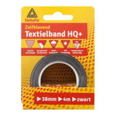 DUCTTAPE ZELFKLEVEND TEXTIELBAND HQ+ ZWART 4 M X 38 MM