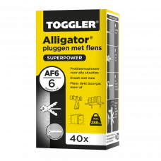 ALLIGATOR PLUG MET FLENS (GEEL) ø6MM AF 6 (40ST.)