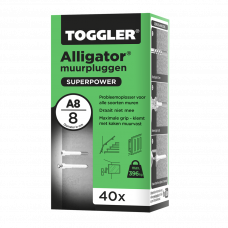 ALLIGATOR PLUG (GROEN) ø8MM A 8 (DOOS MET 40ST.)