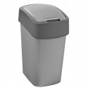 CURVER - AFVALBAK - FLIP BIN - 10 LITER - ZILVER