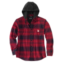 105621R09 FLANNEL FLEECE LINED HOODED SHIRT JAC OXBLOOD