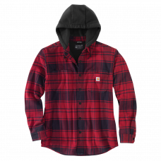 105621R09 FLANNEL FLEECE LINED HOODED SHIRT JAC OXBLOOD