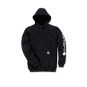 K288BLK SLEEVE LOGO HOODED SWEATSHIRT BLACK