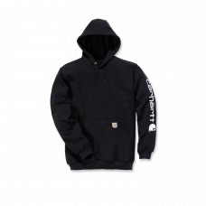 K288BLK SLEEVE LOGO HOODED SWEATSHIRT BLACK