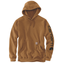 K288BRN SLEEVE LOGO HOODED SWEATSHIRT CARHARTT® BROWN