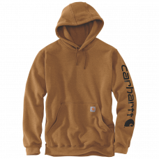 K288BRN SLEEVE LOGO HOODED SWEATSHIRT CARHARTT® BROWN